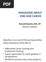 Paradigms About Jobs and Career: Reynald Kyamko, RGC, RP