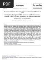 Investigating The Impact of CRM Resources On CRM Processes: A Customer Life-Cycle Based Approach in The Case of A Greek Bank