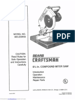 Owners Manual: 8"1/4in. OO - POUNDMITER SAW