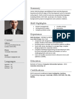 Coolfreecv Resume With Photo N