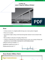 Lecture On Beam Analysis Using The Stiffness Method