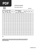 Black Light Daily Check Log: Thailand Industrial Proforma Form