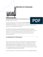 Historia de La Televisión y El Cine en Venezuela