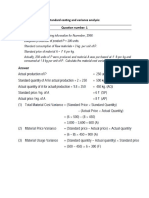 Standard Costing and Variance Analysis Answers