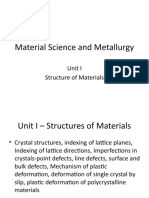 Material Science and Metallurgy: Unit I Structure of Materials