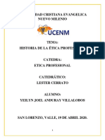 Informe Historia de La Etica Profesional Joel Anduray