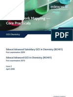 GCE Chemistry 8CH01 Practical Work Mapping