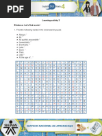 Learning Activity 3 Evidence: Let's Find Words!