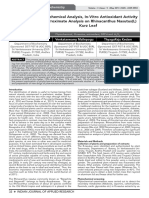 Phytochemical Analysis, In-Vitro Antioxidant Activity and Proximate Analysis On Rhinacanthus Nasutus (L) Kurz Leaf