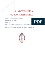 Aplicaciones de Magnitudes I 3ero Secundaria Lunes 18-05-2020