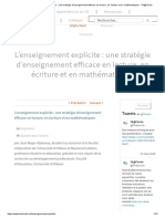 L'enseignement Explicite - Une Stratégie D'enseignement Efficace