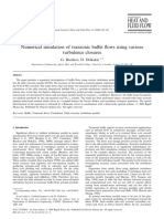 Numerical Simulation of Transonic Bu Et Øows Using Variousturbulence Closures