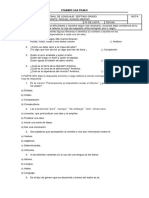 Examen Final de Lenguaje Septimo Grado