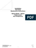 Installation Operation Maintenance Instructions Model HD220 - HD270 Watercooled Gas Compressor