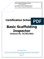 Certification Scheme For: Basic Scaffolding Inspector