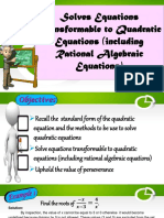 Transforming Rational Algebraic Expression Into Quadratic Equation PDF