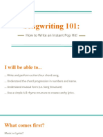 Songwriting 101:: How To Write An Instant Pop Hit!