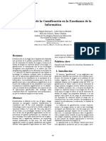 Análisis de Uso de La Gamificación en La Enseñanza de La Ibnformatica