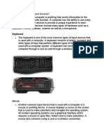 Input Devices of Computers