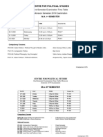 Centre For Political Studies: End-Semester Examination Time-Table Monsoon Semester 2019 Examination