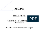 Assignment 1 Chapter 1: The Contemporary Workplace NAME: Aaron Pravinesh Narayan