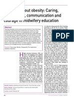 Teaching About Obesity Caring, Compassion, Communication and Courage in Midwifery Education