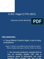 G.W.F. Hegel (1770-1831) : Historian of The World Spirit