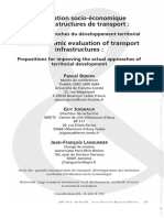 Evaluation Socio-Économique Des Infrastructures