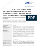 The Evaluation of Caries Severity Index and Dental Hypoplasia in Children With Acute Lymphoblastic Leukemia. Results From A Romanian Medical Center