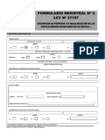 Formulario Registral N 2 Ley 27157