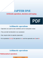 Chapter One: Arithmetic Operations, Decisions and Looping