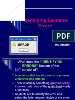 Identifying Sentence Errors: - SAT Prep Ms. Amorin