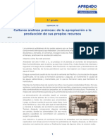 Culturas Andinas Preincas: de La Apropiación A La Producción de Sus Propios Recursos