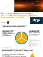 Unit 4: SAP Model Company and SAP Partners: From Qualification To Solution