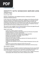 Identity With Windows Server 2016 (M20742)