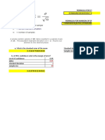 Formula For Standard Error of The Mean: Standard Deviation / Sample Size