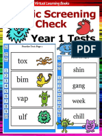 Flash Cards Phonic Screening Check - Year 1 Tests (Phonic Ebooks Learn To Read (Learning To Read Flash Cards For Children) )