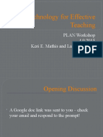 Technology For Effective Teaching - PLAN WORKSHOP