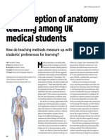 The Perception of Anatomy Teaching Among UK Medical Students