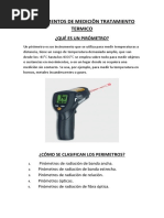 Instrumentos de Mediciön Tratamiento Termico