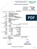 No. de Certificado: Número de Control: Fecha de Calibración: Fecha de Emisión: Lugar de Calibración