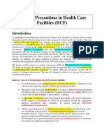 Isolation Precautions in Health Care Facilities - Docx Day 8