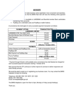 Advisory: Payment Option Transaction Fee Landbank Link - Biz