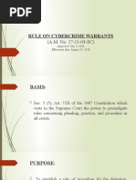 Rule On Cybercrime Warrants: (A.M. No. 17-11-03-SC)