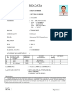 Bio-Data: Bijoy Sarder