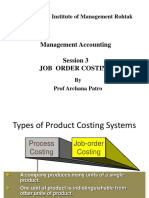 Management Accounting Session 3 Job Order Costing: Indian Institute of Management Rohtak