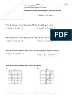 Extra Practice - Point-Slope and Slope-Intercept Form