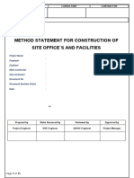 Method Statement For Construction of Site Office'S and Facilities