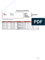 Prepaid Card Statement