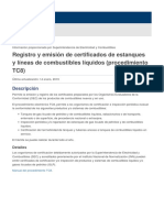 Registro y Emisión de Certificados de Estanques y Líneas de Combustibles Líquidos (Procedimiento TC8)